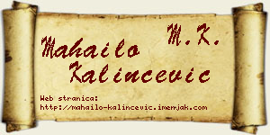 Mahailo Kalinčević vizit kartica